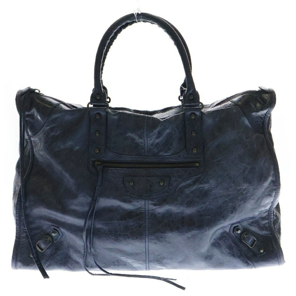 BALENCIAGA WEEKENDER Fringe Handbag Tote Bag Blue